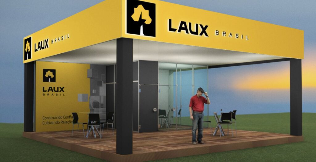 Estande do Grupo Laux Brasil montado em feira